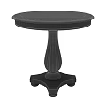 Round Dark Wood Dining Table With Pedestal Base And Classic Design 3d model