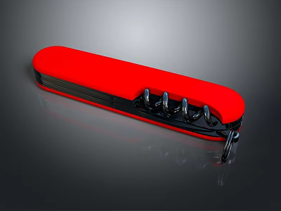 Red Handheld Hardware Tool With Metal Spring Mechanism And Ergonomic Grip 3d model