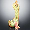 Ornate Green Accent Chair with High Quilted Back Gold Decorative Details and Elegant Classic Design