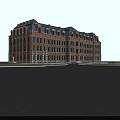 Classical Red Brick School Building with Multi Story Design Large Windows and Dark Slate Roof