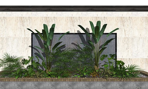 Modern landscape sketch landscape wall landscape sketch landscape plants 3d model