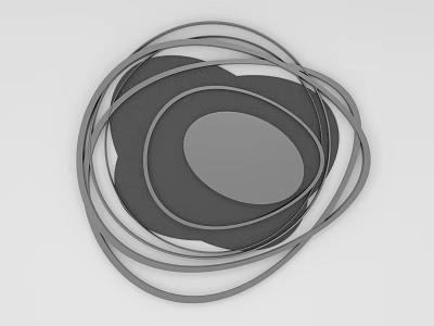 Layered Modern Abstract Geometric Wall Decor With Circular And Oval Rings 3d model