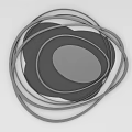 Layered Modern Abstract Geometric Wall Decor With Circular And Oval Rings
