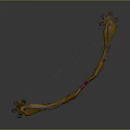 Ornate Golden Bow With Intricate Decorative Components And Black Bowstring