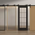 Sliding Barn Doors in Various Styles with Glass Panels and Wooden Designs