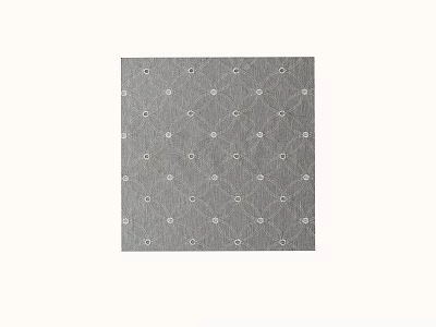 Gray Square Rug With White Repeating Circular Patterns For Home Decor 3d model