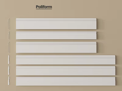 Poliform White Decorative Lines Various Styles For Interior Design Molding Strips 3d model