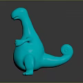 Turquoise Cartoon Dinosaur Toy With Round Body Short Limbs And Curved Tail
