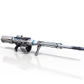 Futuristic Tactical Weapon Featuring Long Barrel Metallic Design Advanced Grip And Sleek Structure