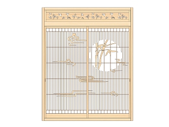 Japanese-style openwork window 3d model