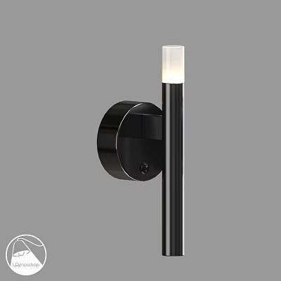 Modern Wall Mounted Black Wall Lamp With Cylindrical Pole And White Shade 3d model