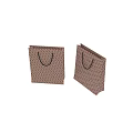Decorative Ornament Set With Two Shopping Bags Red Brown Pattern And Black Handles