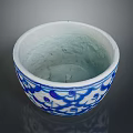 Decorative Blue And White Ceramic Bowl With Traditional Floral Pattern For Household Use