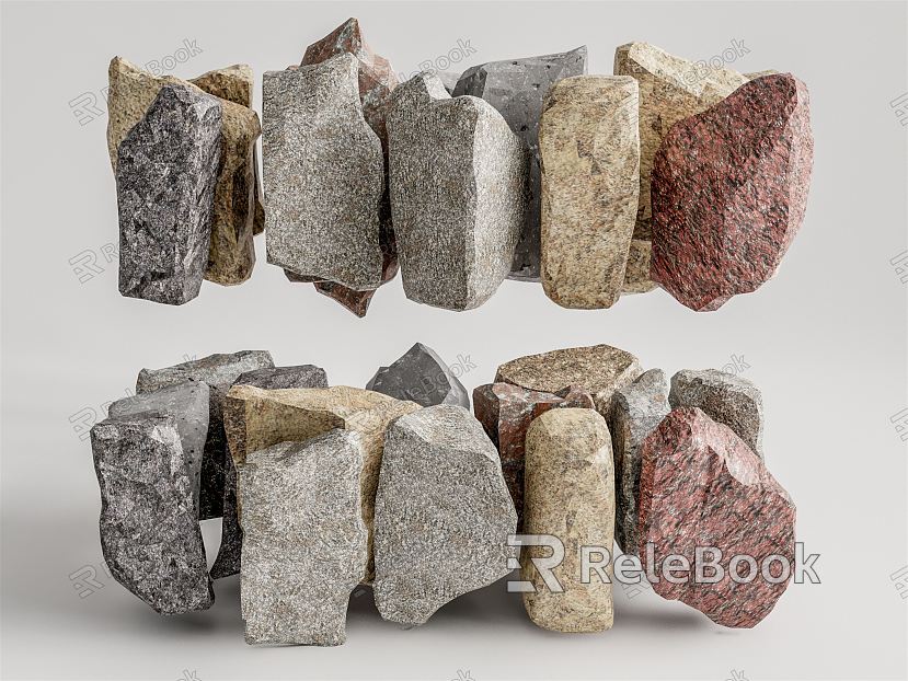 Modern Stone Landscape Stone Stone Block Pebbles model