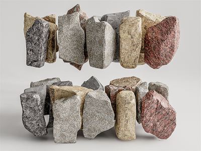 Modern Stone Landscape Stone Block Pebbles 3d model