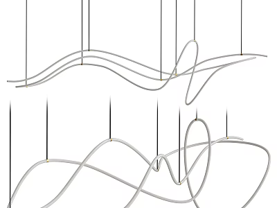 Modern Minimalist Chandelier With Elegant Curved Lines For Home Interior 3d model
