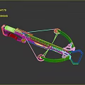Modern Orange And Black Crossbow With Mechanical Pulley System And Ergonomic Grip