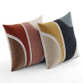 Colorful Decorative Pillows With Modern Curved Patterns And Soft Textured Fabric For Living Room