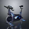 Modern Stationary Bike For Home Fitness With Ergonomic Design And Blue Accents