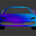 Modern Iridescent Sports Car With Sleek Aerodynamic Design Blue Purple Gradient Finish Sporty Black Wheels