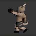 Fantasy Creature 3D Character Design In Boxing Pose With Camouflage Shorts And Gloves