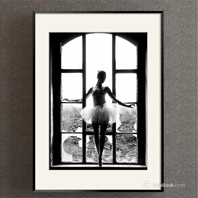 Elegant Ballerina Portrait Standing By Window With Graceful Pose And Natural Light 3d model 