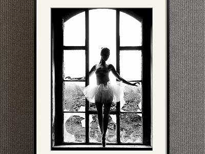 Elegant Ballerina Portrait Standing By Window With Graceful Pose And Natural Light 3d model