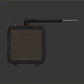 Retro Computer Speaker With Mesh Grille And Portable Handle In Dark Green Black Design