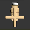 Stylish Golden Bathroom Faucet Accessory With Cross Handle And Connector