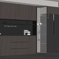 Modern Wine Cabinet Design With Glass Doors Built in Lighting And Open Shelves