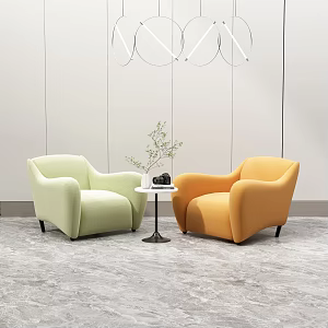 Fashion table and chair combination negotiation table and chair 3d model