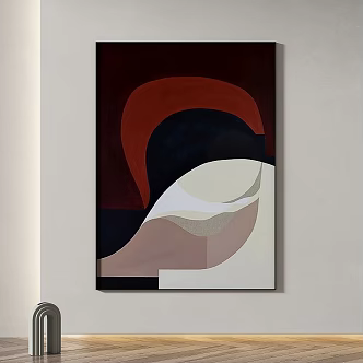 Modern Simple Abstract Light Luxury Vintage Decorative Painting 3d model