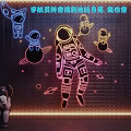Modern Neon Astronaut Neon 3d model