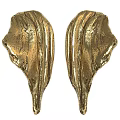 Elegant Golden Textured Decorative Handles With Curved Design For Home Decor
