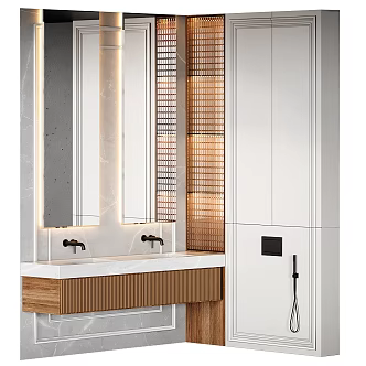 Wash table bathroom cabinet 3d model