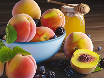Modern fruit honey combination 3d model
