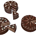 Delicious Chocolate Cake With Sliced Pieces Cream Swirls And Decorative Toppings