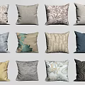 Stylish Decorative Throw Pillows With Various Patterns And Colors For Home Decor 3d model