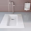 Modern White Ceramic Urinal Design For Contemporary Bathroom Interior With Wall Mounted Fixture