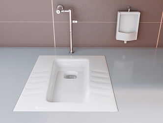 Modern squat toilet squat urinal squat pit urinal 3d model