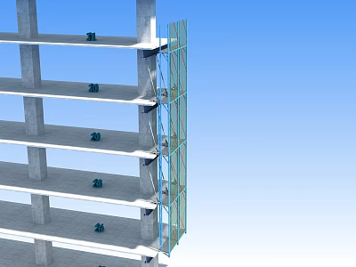 Construction Site With High Rise Concrete Structure And Scaffolding Under Construction 3d model