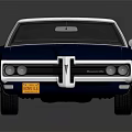 Vintage Blue Classic Car With Sleek Design And Chrome Accents