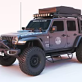 Adventure Ready Off Road Vehicle with Roof Rack LED Lights Bull Bar and Large Tires