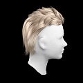 Game Movie Character White Head Model With Blonde Short Hair And Black Background