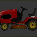 Person Operating Red Lawn Mower Cutting Lush Green Grass In Backyard