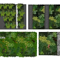 Lush Living Wall Design With Diverse Green Plants And Wooden Pathways
