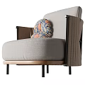 Modern Upholstered Accent Chair With Patterned Padded Cushion And Wooden Legs