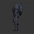 Futuristic Sci Fi Mechanical Armor Warrior Character With Full Body Armored Design And Helmet