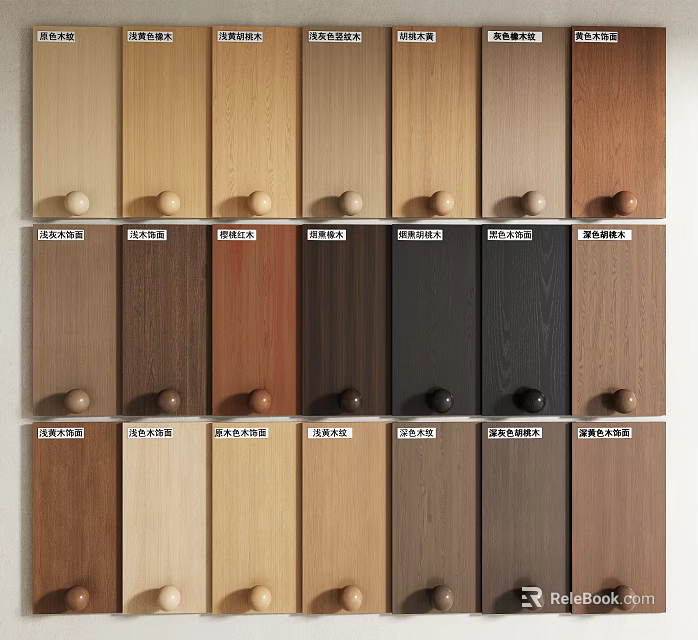 Wooden Flooring Color Samples With Different Natural Wood Shades And Variations 3d model 