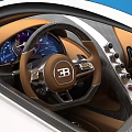 Bugatti Car Interior Featuring Control Knobs And Brand Logo Design 3d model